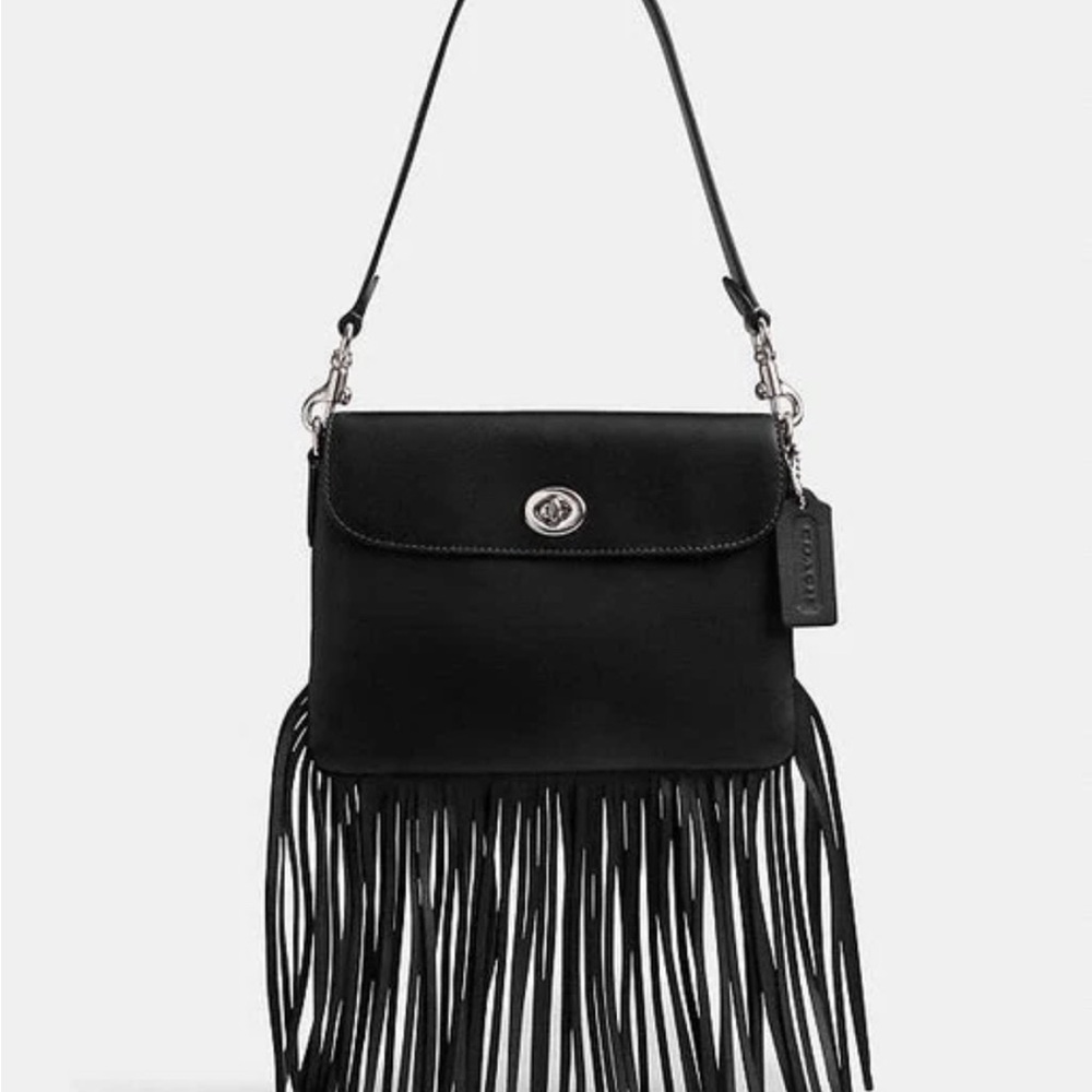 Coach Black Fringe Shoulder Bag